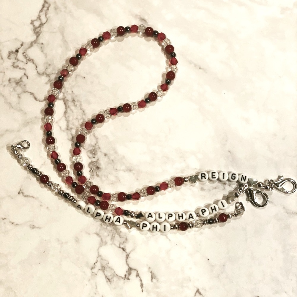 Ruby Rouge ♥️💋 Mask Chain with matching bracelet